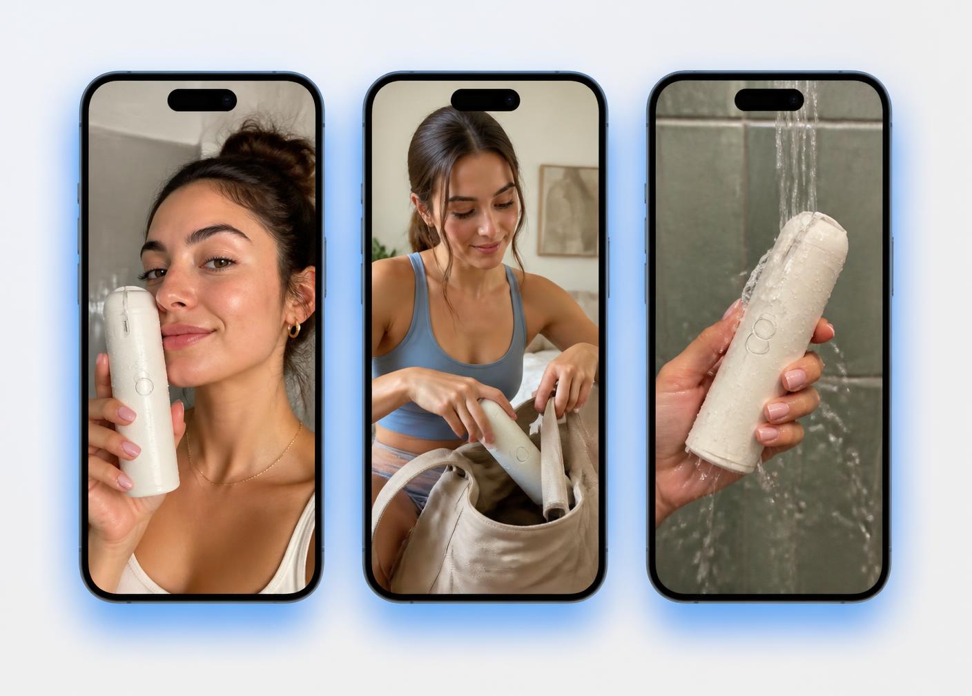 Trois vidéos publicitaires verticales générées